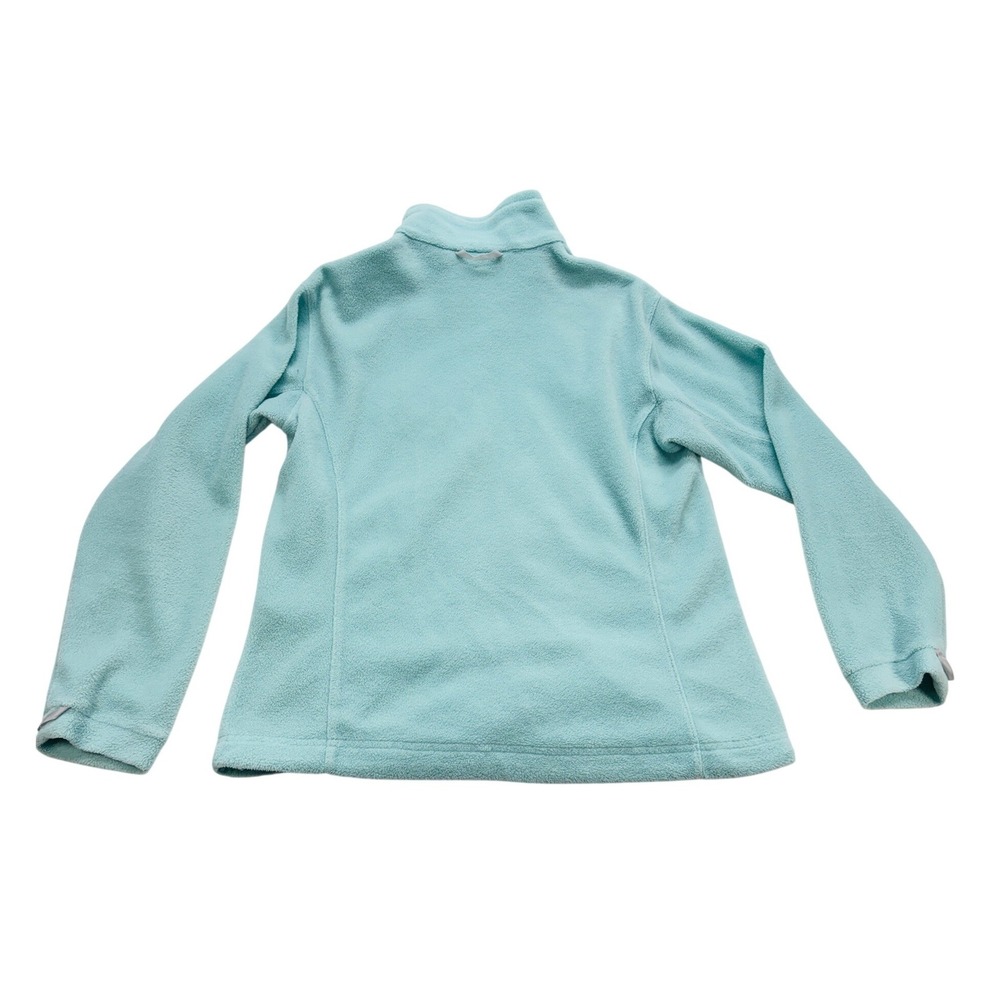 Columbia Women's L Aqua Blue Benton Springs Full Zip Fleece Jacket Mock Neck - Picture 3 of 11